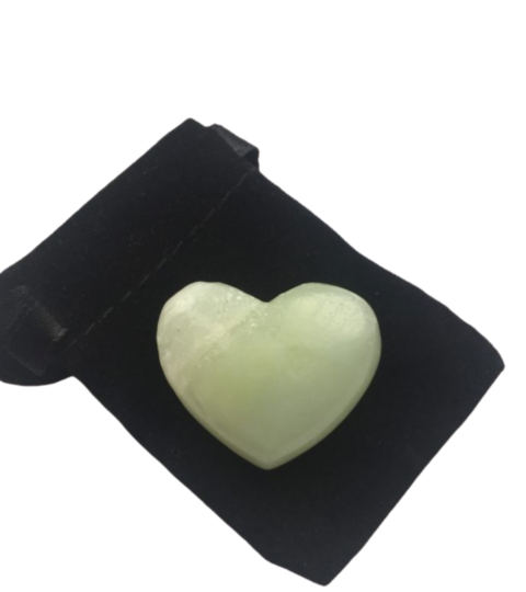 Green Calcite Heart